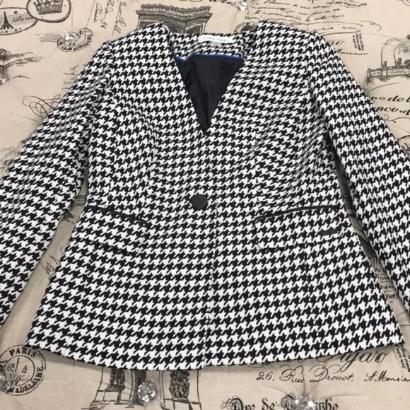 Calvin Klein Woven Houndstooth Jacket - Picture 6 of 7